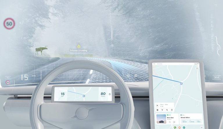 ولوو شیشه جلو خودروهایش را به یک نمایشگر تبدیل می‌کند