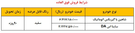 فروش فوق العاده شاهین و ساینا